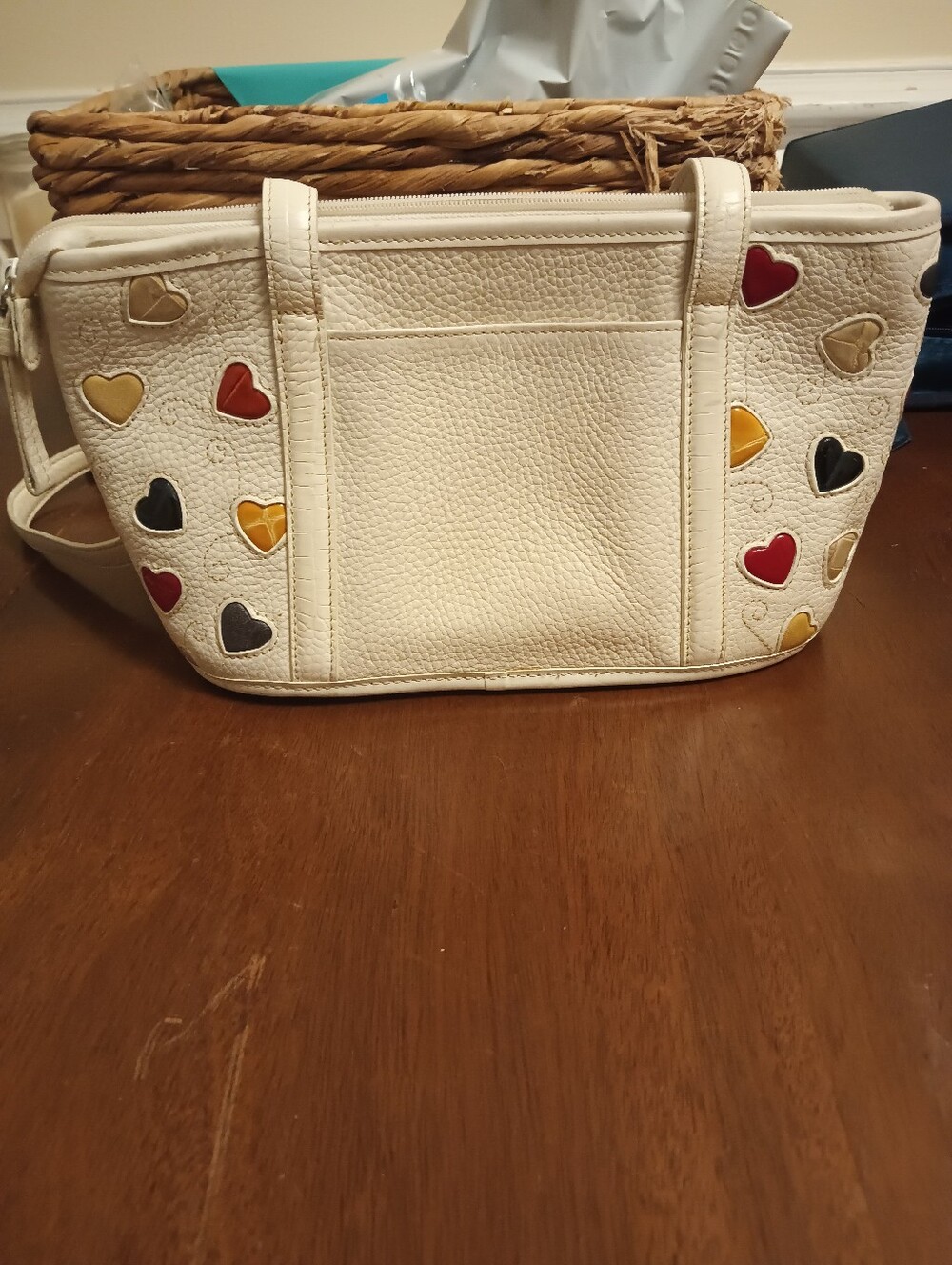 Brighton Fresca Colored Hearts white leather handbag - Picture 6 of 10